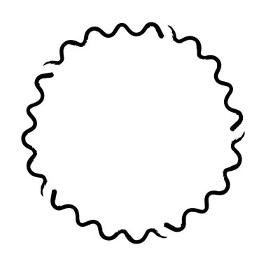 Vektör illüstrasyonundaki dekorasyon süsü için soyut daire yuvarlak grunge kenar çerçeve halkası