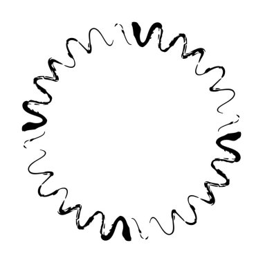 Vektör illüstrasyonundaki dekorasyon süsü için soyut daire yuvarlak grunge kenar çerçeve halkası
