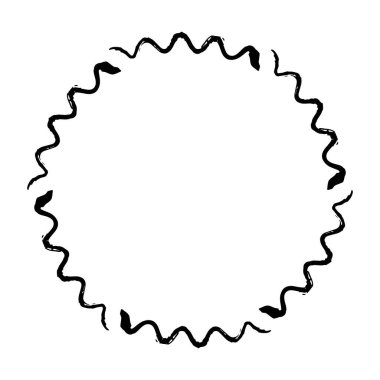 Vektör illüstrasyonundaki dekorasyon süsü için soyut daire yuvarlak grunge kenar çerçeve halkası