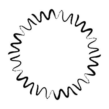 Vektör illüstrasyonundaki dekorasyon süsü için soyut yuvarlak kenarlık çerçeve halkası