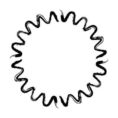 Vektör illüstrasyonundaki dekorasyon süsü için soyut yuvarlak kenarlık çerçeve halkası