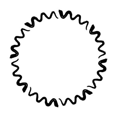 Vektör illüstrasyonundaki dekorasyon süsü için soyut yuvarlak kenarlık çerçeve halkası