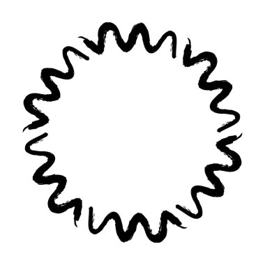 Vektör illüstrasyonundaki dekorasyon süsü için soyut yuvarlak kenarlık çerçeve halkası