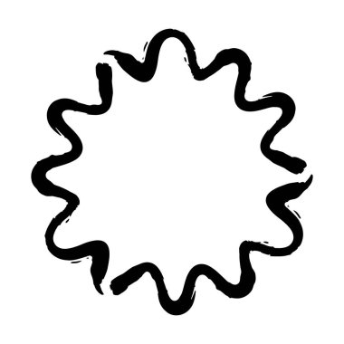 Vektör illüstrasyonundaki dekorasyon süsü için soyut daire yuvarlak grunge kenar çerçeve halkası