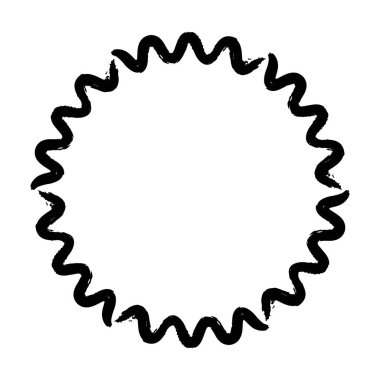 Vektör illüstrasyonundaki dekorasyon süsü için soyut daire yuvarlak grunge kenar çerçeve halkası