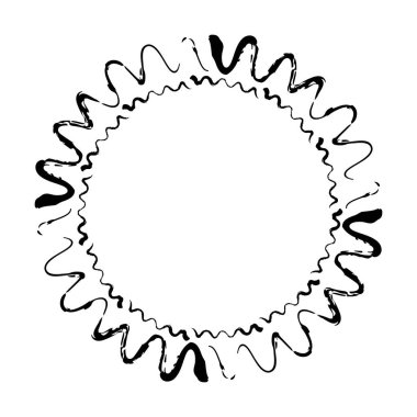 Vektör illüstrasyonundaki dekorasyon süsü için soyut daire yuvarlak grunge kenar çerçeve halkası