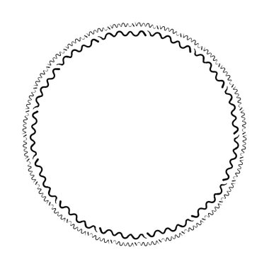 Vektör illüstrasyonundaki dekorasyon süsü için soyut daire yuvarlak grunge kenar çerçeve halkası