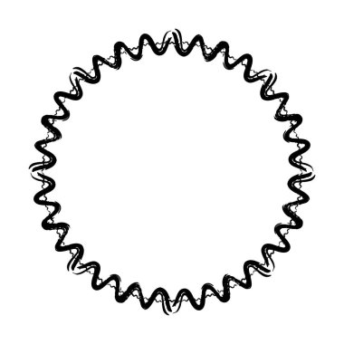Vektör illüstrasyonundaki dekorasyon süsü için soyut daire yuvarlak grunge kenar çerçeve halkası