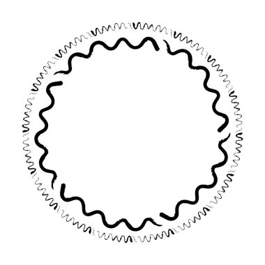 Vektör illüstrasyonundaki dekorasyon süsü için soyut daire yuvarlak grunge kenar çerçeve halkası