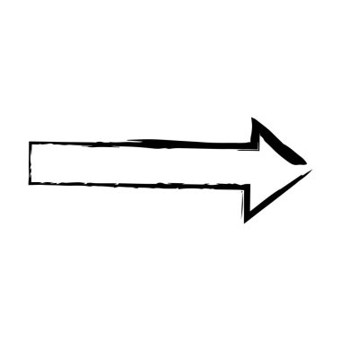 Grafik tasarımı için ok sembolü simgesi, grunge doku vektör yön sembolü gösterimi