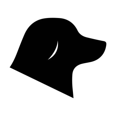 Köpek simgesi, evcil yüz profili vektör silueti kabartma resimleme