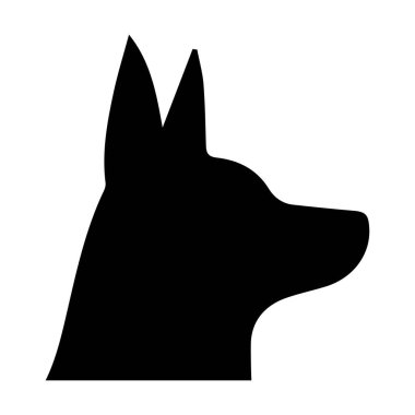 Köpek simgesi, evcil yüz profili vektör silueti kabartma resimleme