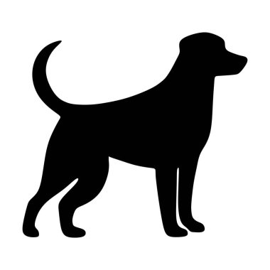 Köpek simgesi, evcil yüz profili vektör silueti kabartma resimleme