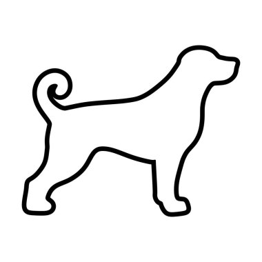 Köpek simgesi, evcil yüz profili vektör silueti kabartma resimleme