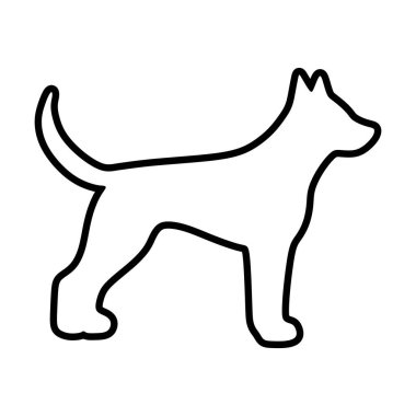 Köpek simgesi, evcil yüz profili vektör silueti kabartma resimleme