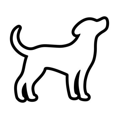 Köpek simgesi, evcil yüz profili vektör silueti kabartma resimleme