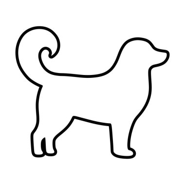 Köpek simgesi, evcil yüz profili vektör silueti kabartma resimleme