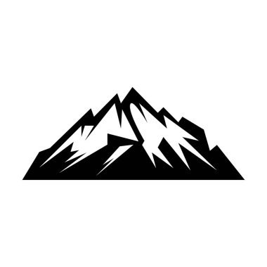 Dağ ikonu silueti, kaya tepelerinin tasarım elementinin sembolü.