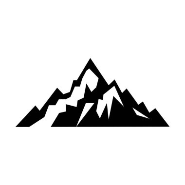 Dağ ikonu silueti, kaya tepelerinin tasarım elementinin sembolü.