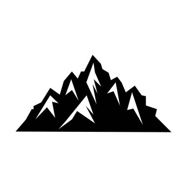 Dağ ikonu silueti, kaya tepelerinin tasarım elementinin sembolü.