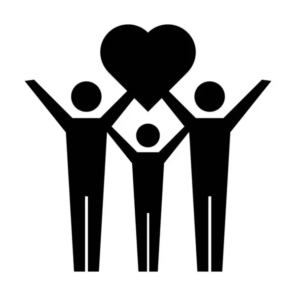Εικονίδιο Της Κοινότητας Άνθρωποι Σύμβολο Καρδιάς Για Φιλανθρωπία Την Αγάπη — Διανυσματικό Αρχείο