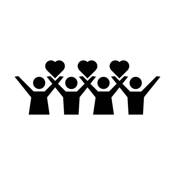 Εικονίδιο Της Κοινότητας Άνθρωποι Σύμβολο Καρδιάς Για Φιλανθρωπία Την Αγάπη — Διανυσματικό Αρχείο