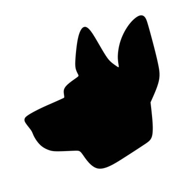 Köpek simgesi, evcil yüz profili vektör silueti kabartma resimleme