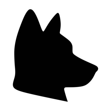 Köpek simgesi, evcil yüz profili vektör silueti kabartma resimleme