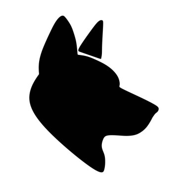 Köpek simgesi, evcil yüz profili vektör silueti kabartma resimleme