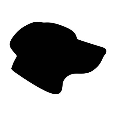 Köpek simgesi, evcil yüz profili vektör silueti kabartma resimleme