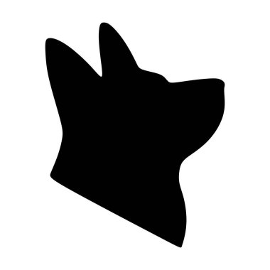 Köpek simgesi, evcil yüz profili vektör silueti kabartma resimleme