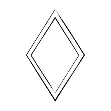 Eşkenar dörtgen doku ögesini çerçevele, ana sınır grunge şekil simgesi, vektör illüstrasyonunda tasarım için dekoratif karalama