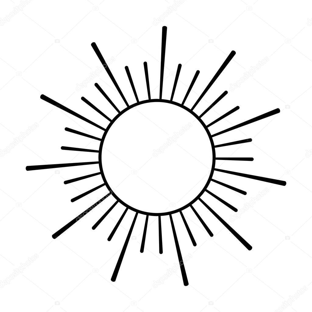 Sun icon, vector symbol illustration element