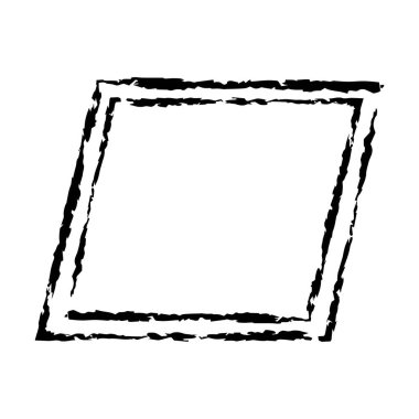 Çerçeve paralel kenar dokusu ögesi, ana sınır grunge şekil simgesi, vektör illüstrasyonunda tasarım için dekoratif karalama