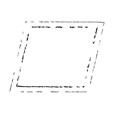 Çerçeve paralel kenar dokusu ögesi, ana sınır grunge şekil simgesi, vektör illüstrasyonunda tasarım için dekoratif karalama