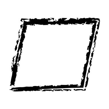 Çerçeve paralel kenar dokusu ögesi, ana sınır grunge şekil simgesi, vektör illüstrasyonunda tasarım için dekoratif karalama
