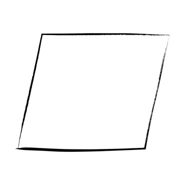 Çerçeve paralel kenar dokusu ögesi, ana sınır grunge şekil simgesi, vektör illüstrasyonunda tasarım için dekoratif karalama