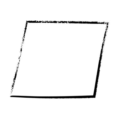 Çerçeve paralel kenar dokusu ögesi, ana sınır grunge şekil simgesi, vektör illüstrasyonunda tasarım için dekoratif karalama