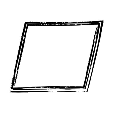 Çerçeve paralel kenar dokusu ögesi, ana sınır grunge şekil simgesi, vektör illüstrasyonunda tasarım için dekoratif karalama