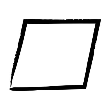 Çerçeve paralel kenar dokusu ögesi, ana sınır grunge şekil simgesi, vektör illüstrasyonunda tasarım için dekoratif karalama
