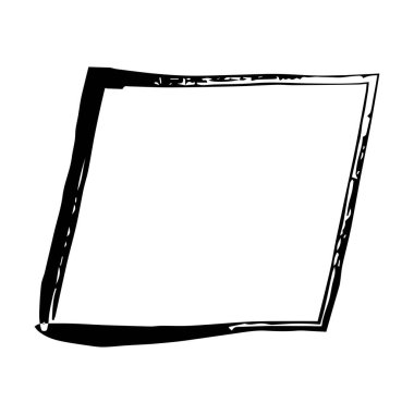 Çerçeve paralel kenar dokusu ögesi, ana sınır grunge şekil simgesi, vektör illüstrasyonunda tasarım için dekoratif karalama