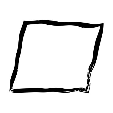 Çerçeve paralel kenar dokusu ögesi, ana sınır grunge şekil simgesi, vektör illüstrasyonunda tasarım için dekoratif karalama