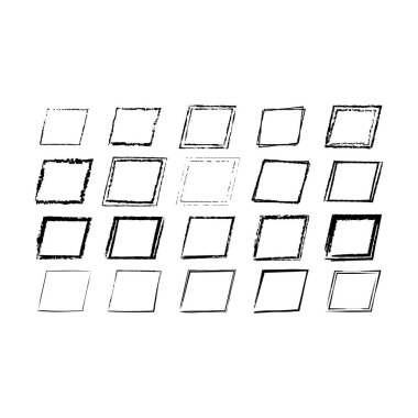 Çerçeve paralel kenar dokusu ögesi, ana sınır grunge şekil simgesi, vektör illüstrasyonunda tasarım için dekoratif karalama