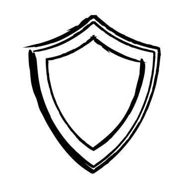 Çerçeve kalkan dokusu ögesi, ana sınır grunge şekil simgesi, vektör illüstrasyonunda tasarım için dekoratif karalama