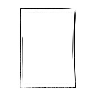 Vektör illüstrasyonunda tasarım için dekoratif klasik karalama ögesi için çerçeve kenarlığı grunge dokusu, şekil simgesi