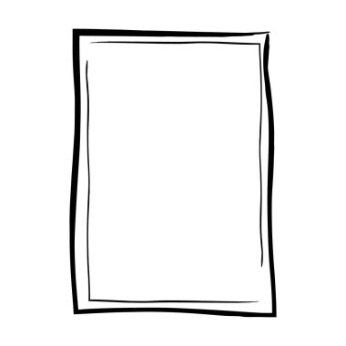 Vektör illüstrasyonunda tasarım için dekoratif klasik karalama ögesi için çerçeve kenarlığı grunge dokusu, şekil simgesi