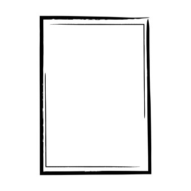 Vektör illüstrasyonunda tasarım için dekoratif klasik karalama ögesi için çerçeve kenarlığı grunge dokusu, şekil simgesi