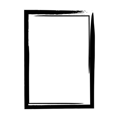 Vektör illüstrasyonunda tasarım için dekoratif klasik karalama ögesi için çerçeve kenarlığı grunge dokusu, şekil simgesi