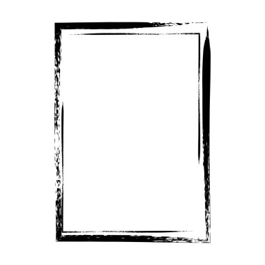 Vektör illüstrasyonunda tasarım için dekoratif klasik karalama ögesi için çerçeve kenarlığı grunge dokusu, şekil simgesi