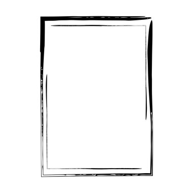 Vektör illüstrasyonunda tasarım için dekoratif klasik karalama ögesi için çerçeve kenarlığı grunge dokusu, şekil simgesi